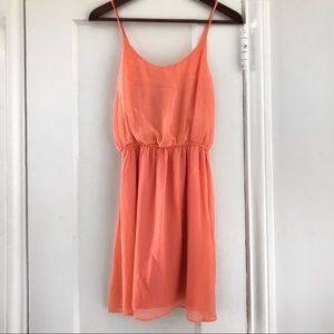 Alice + Olivia Coral Spaghetti Strap Flyaway Dress